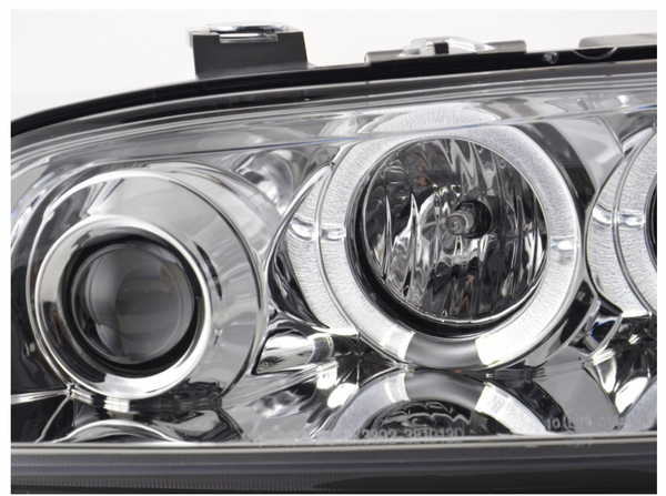 FK LED DRL Angel Eye Projector headlights Fiat Punto 2 type 188 99-02 chrome LHD