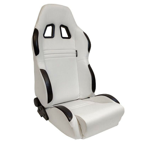 AUTOSTYLE T x2 Universal Pair Sports Bucket Seats WHITE Edition slide runners