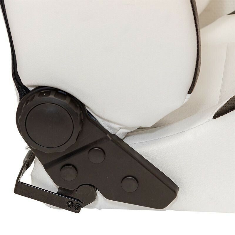 AUTOSTYLE T x2 Universal Pair Sports Bucket Seats WHITE Edition slide runners