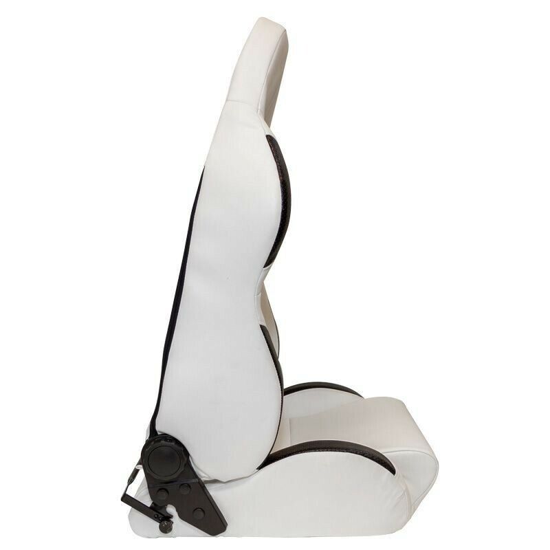 AUTOSTYLE T x2 Universal Pair Sports Bucket Seats WHITE Edition slide runners