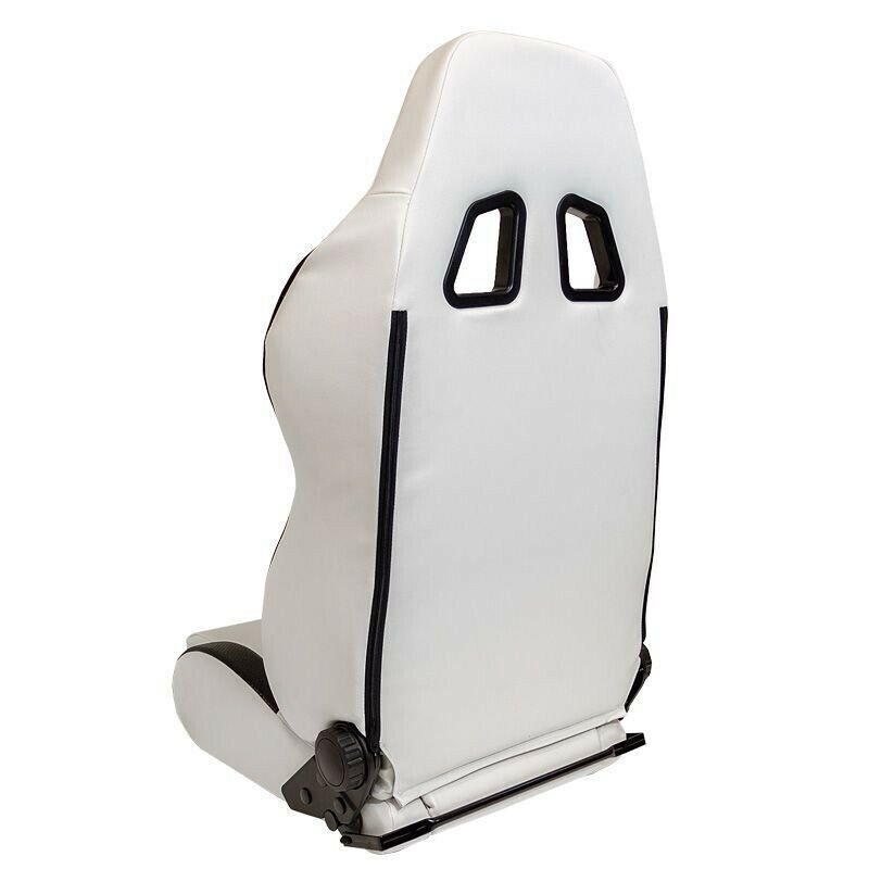 AUTOSTYLE T x2 Universal Pair Sports Bucket Seats WHITE Edition slide runners