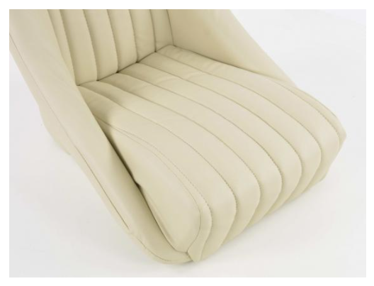 Paar beige, cremefarbene, elfenbeinfarbene Oldtimer-Retro-Kit-Sportschalensitze mit fester Rückenlehne 