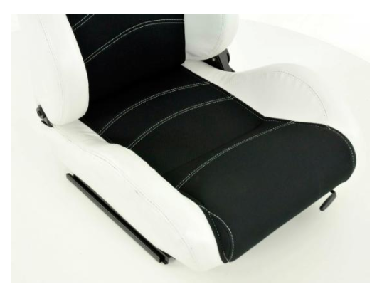 FK Universal Recline Bucket Sports Seats Black White Stitch Car 4x4 Van Camper
