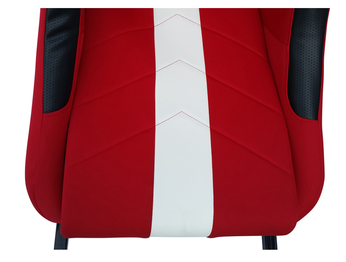 RED Textile Stripe Simulator Chair Racing Seat Driving Game Xbox Playstation PC