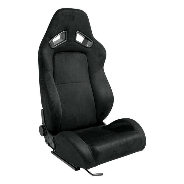 AUTOSTYLE ST x2 Universal Pair Sports Bucket Seats Matte Black slide runners