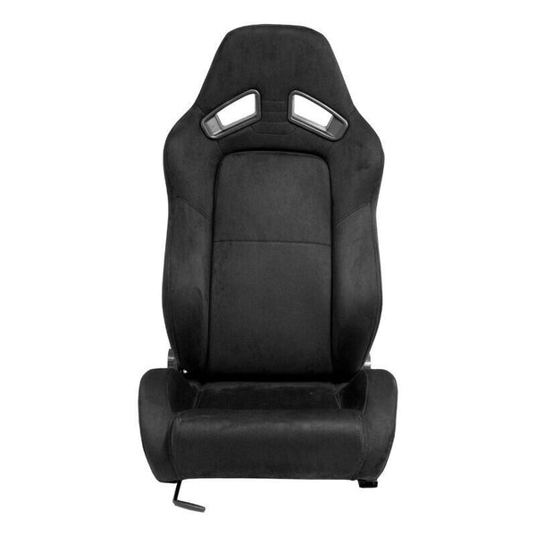 AUTOSTYLE ST x2 Universal Pair Sports Bucket Seats Matte Black slide runners
