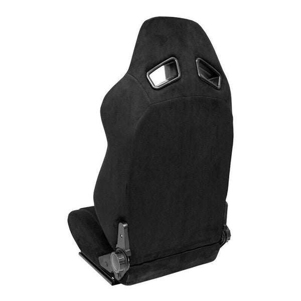 AUTOSTYLE ST x2 Universal Pair Sports Bucket Seats Matte Black slide runners