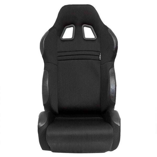 AUTOSTYLE x2 Universal Pair Sports Bucket Seats Black slide runners