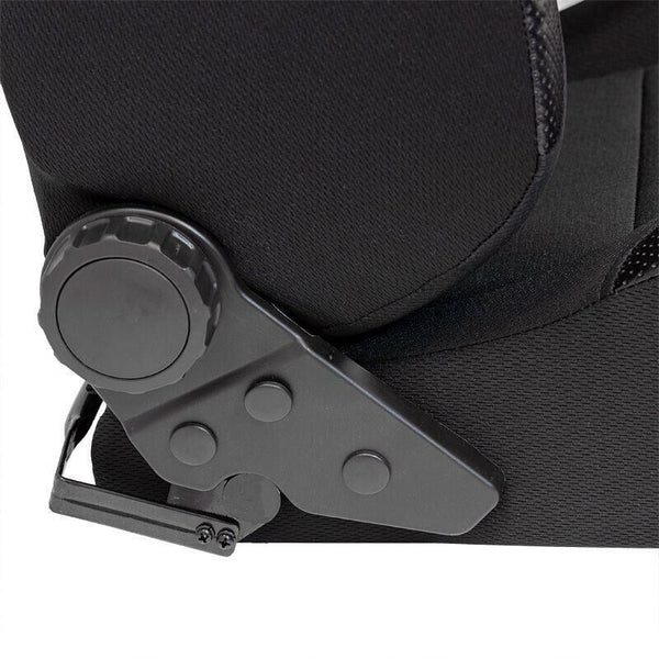 AUTOSTYLE x2 Universal Pair Sports Bucket Seats Black slide runners