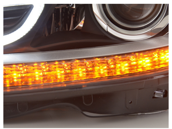 FK Set LED DRL Headlights Halo Mercedes C-Class 204 W204 11-14 black AMG LHD C63 - LJ Automotive