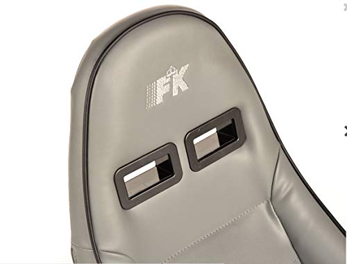 Ergonomic FK Seats Half Bucket Seats Set Dortmund Artificial Leather Grey White