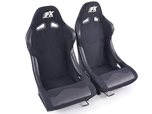 27312838 Pair of Basic Bucket Seats Black Fabric Non-Reclining
