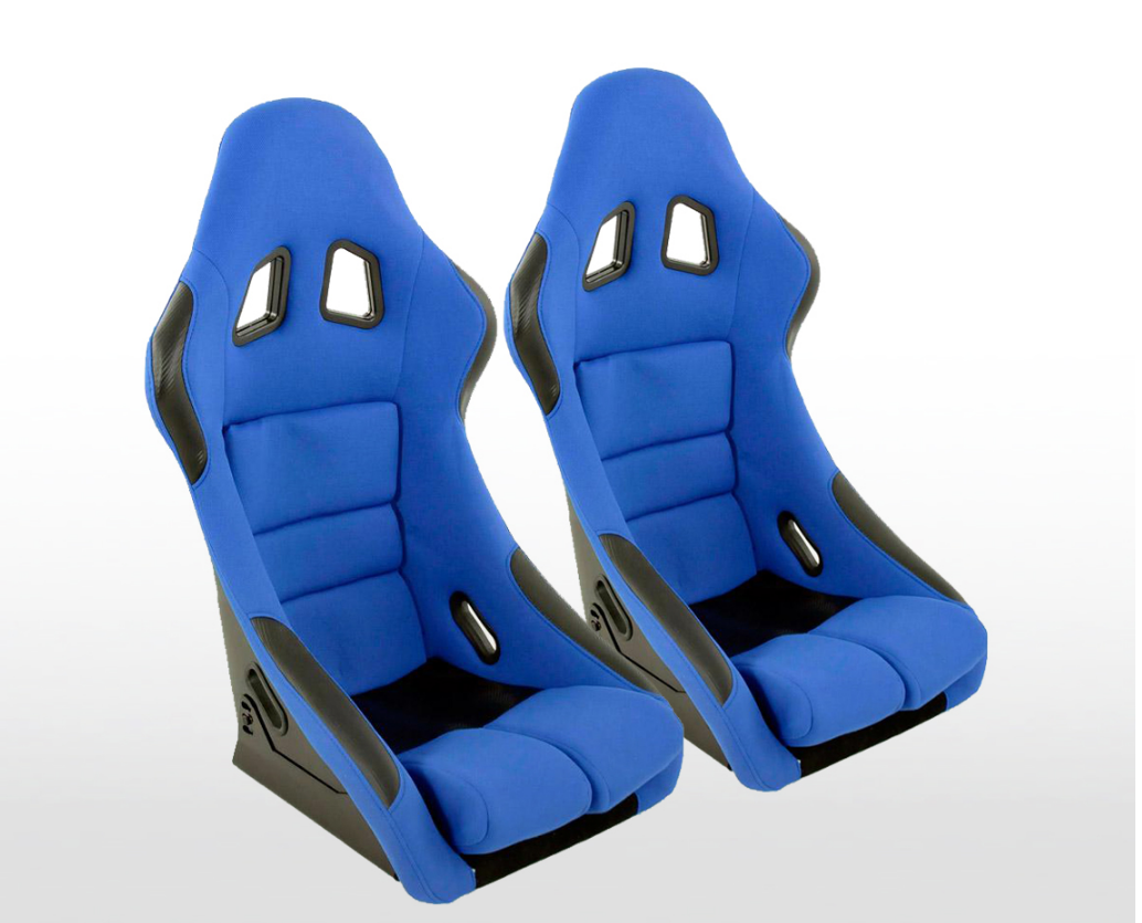 FK Universal Full Bucket Sports Seats Set Pair Red Inc Runners Car Van 4x4 - LJ Automotive