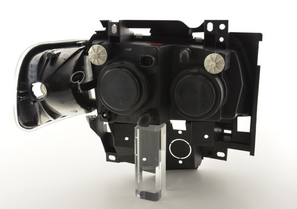 FK Pair LED Angel Eye Black Headlights VW Van Camper Transporter T4 LHD 97-02 - LJ Automotive