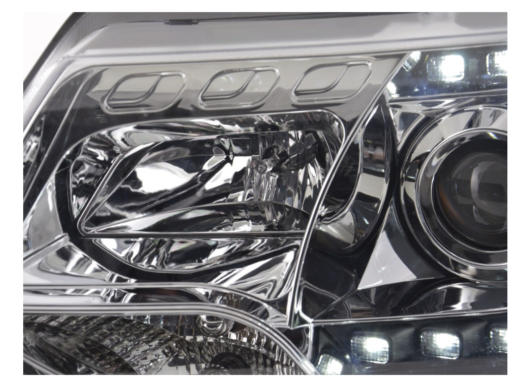 FK Pair LED DRL Projector headlights VW Van Camper Transporter T5 09+ Chrome - LJ Automotive