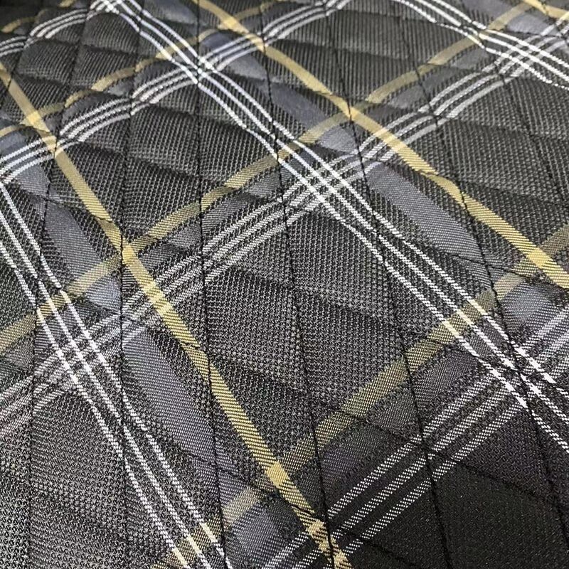 AUTO-STYLE GT x1 Individual Universal Sports Bucket Seat Black & Yellow Check Plaid Tartan + runners