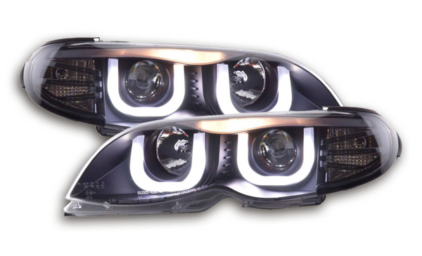 FK Pair LED DRL Projector headlights BMW 3-Series E46 saloon Touring 02-05 RHD - LJ Automotive