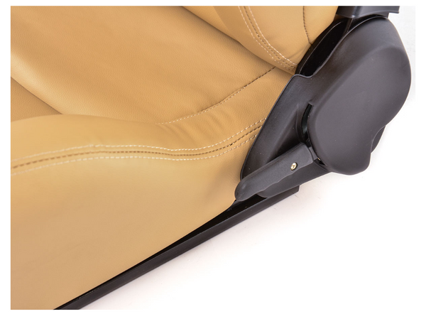 FK Bucket Sports Seats Set Beige Faux Leather 4x4 Land Rover Defender 90 110